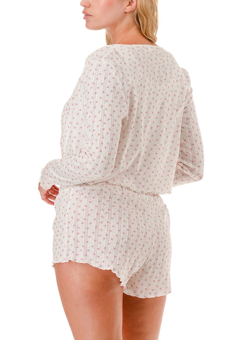 Ditsy Floral Pajamas, Alternate, color, WHITE
