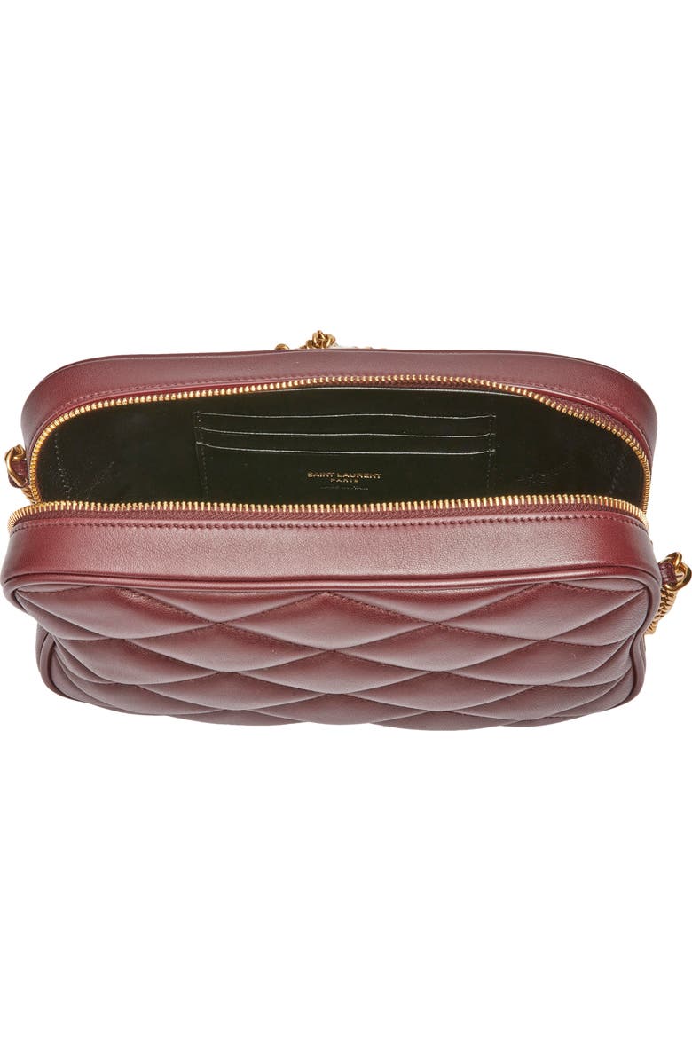 Saint Laurent Gaby Diamond Quilted Leather Camera Bag, Alternate, color, Rouge Cabernet