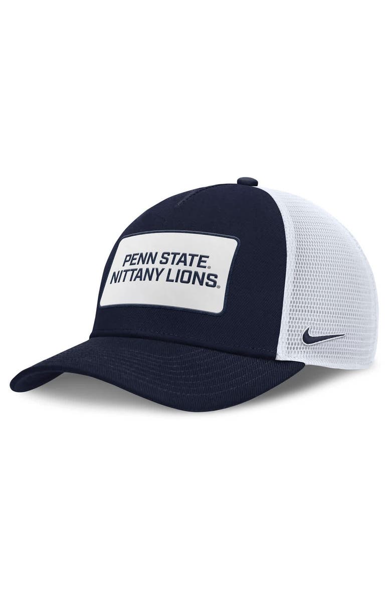 Nike Men's Nike Navy/White Penn State Nittany Lions 2025 On-Field Rise Patch Trucker Adjustable Hat, Main, color, Navy