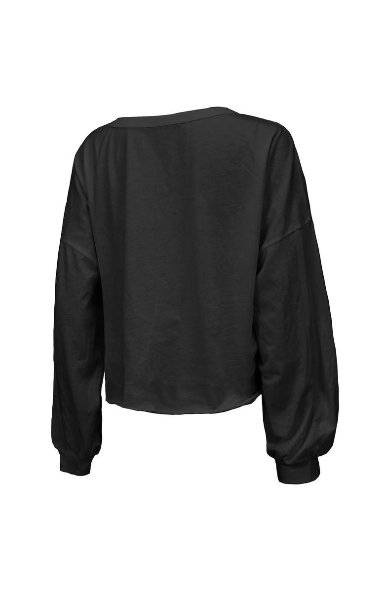 FANATICS Women's Fanatics Branded  Black Miami Heat 2023 NBA Finals Flowy Off-Shoulder Long Sleeve V-Neck T-Shirt, Alternate, color, 