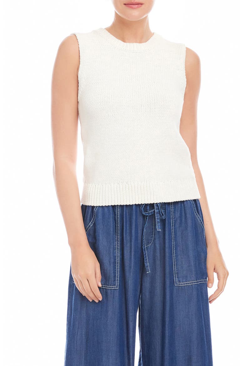 Kimmy Cotton Sweater Tank, Main, color, CREAM