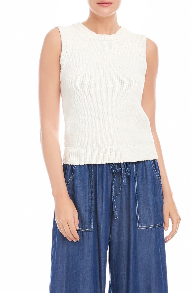 FIFTEEN TWENTY Kimmy Cotton Sweater Tank, Main, color, Cream