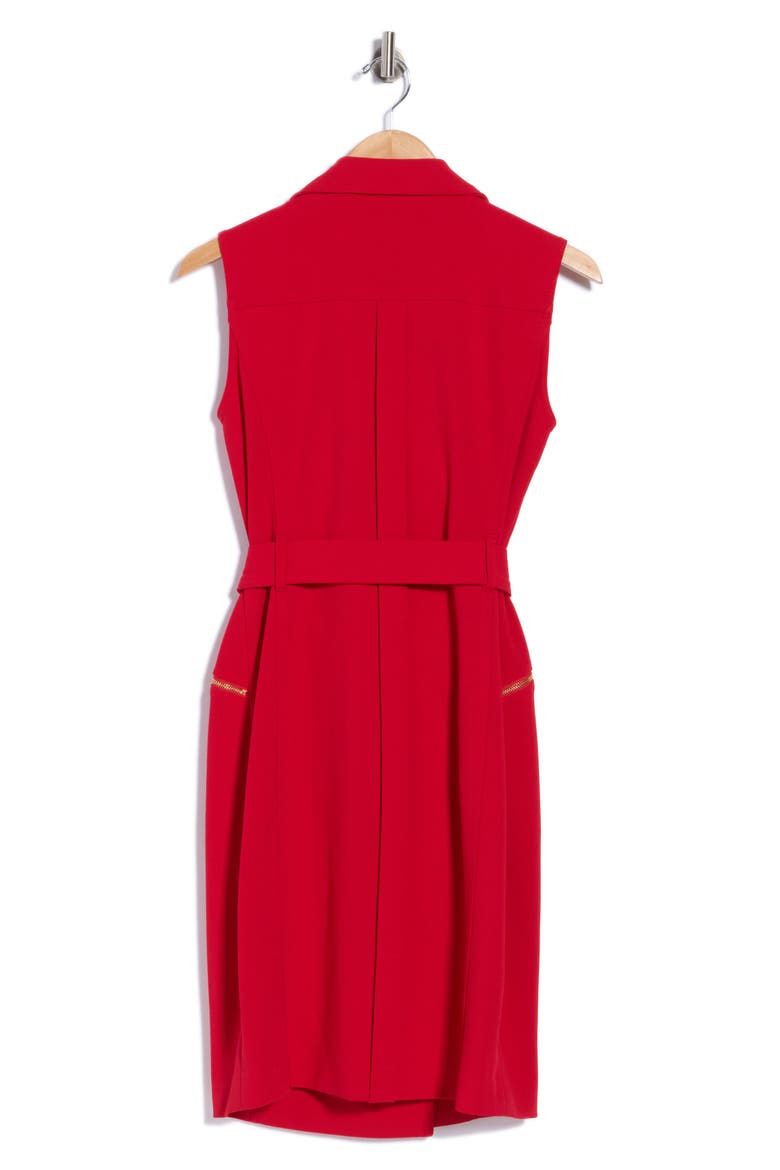 Moto Tie Waist Dress, Alternate, color, RED