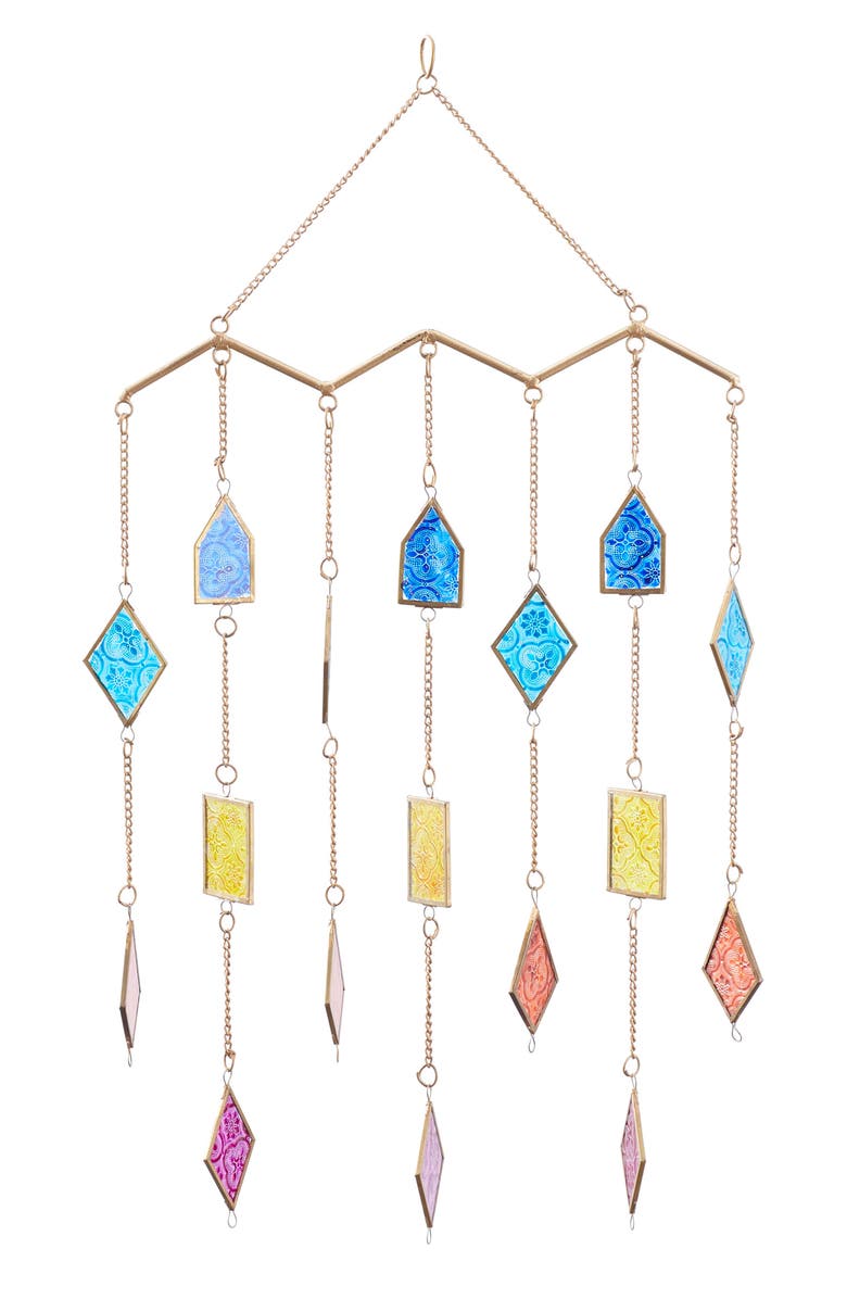 Novogratz Multicolored Glass Windchime, Alternate, color,