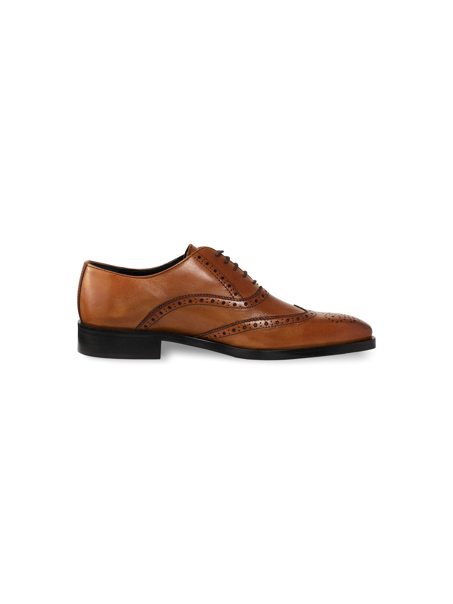 Paul Fredrick Leather Wing Tip Oxford Shoes, Alternate, color, Chestnut