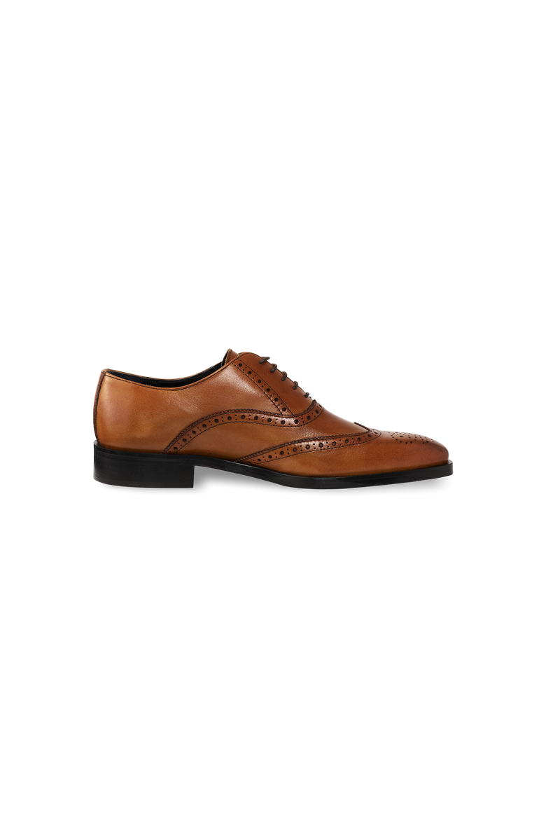 Paul Fredrick Leather Wing Tip Oxford Shoes, Alternate, color, Chestnut