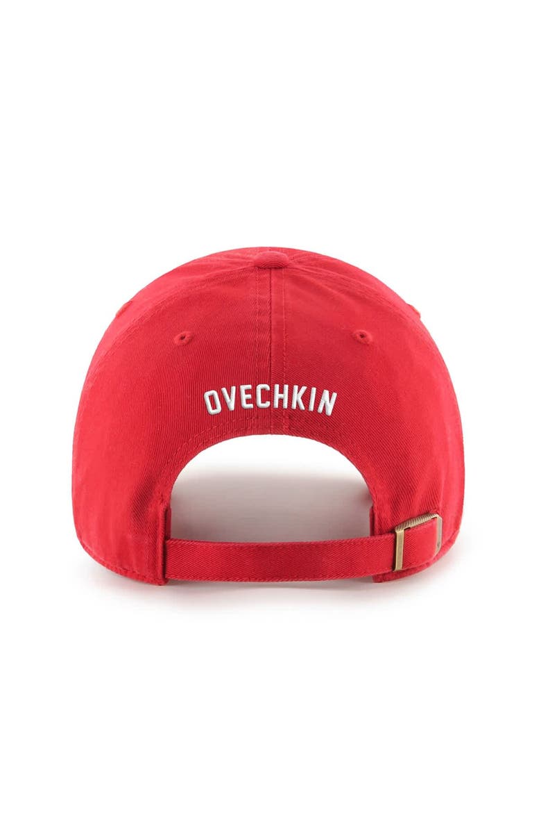 
47 Men
s 
47 Alexander Ovechkin Red Washington Capitals 895 Most Goals of All Time Clean Up Adjustable Hat, Alternate, color, Red
