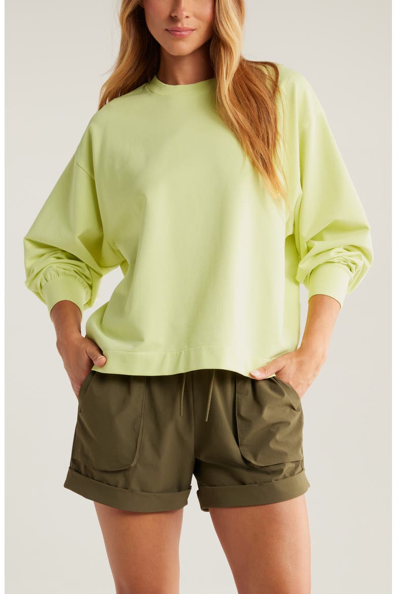 Swoop Crewneck Sweatshirt, Main, color, GREEN FINCH