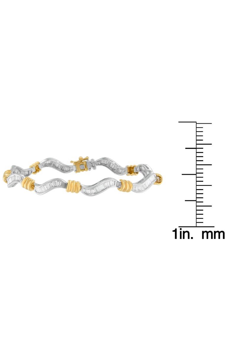 Haus of Brilliance Original Classics 10K Two-Tone Gold Baguette Cut Diamond Spiral Bracelet, Alternate, color, Yellow