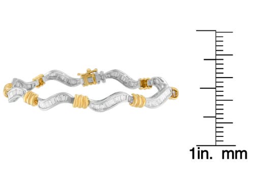 Haus Of Brilliance Original Classics 10k Two-tone Gold Baguette Cut Diamond Spiral Bracelet In Yellow
