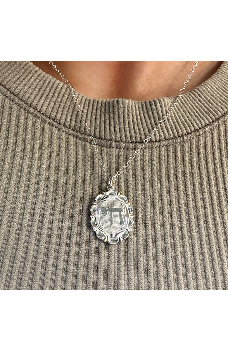 Outofoffice Chai Silver Charm Necklace, Alternate, color, 