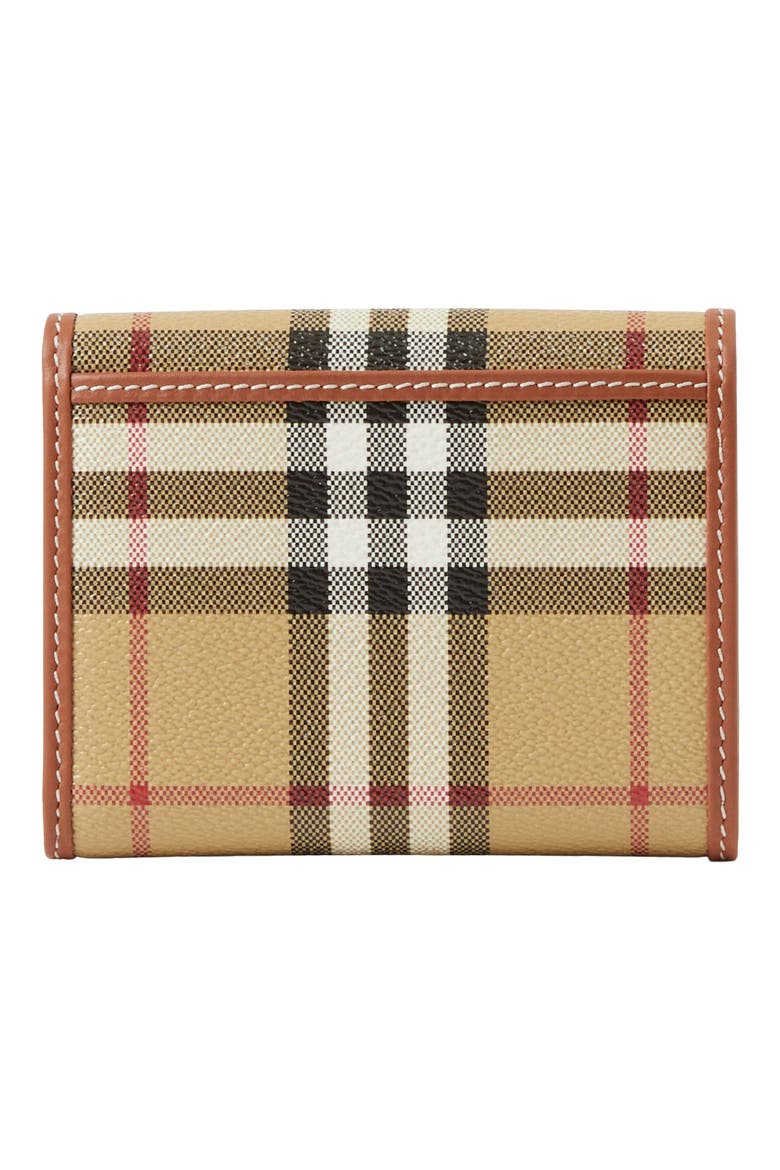 Lancaster Check Coated Canvas French Wallet, Alternate, color, VINTAGE CHECK/ BRIAR BROWN