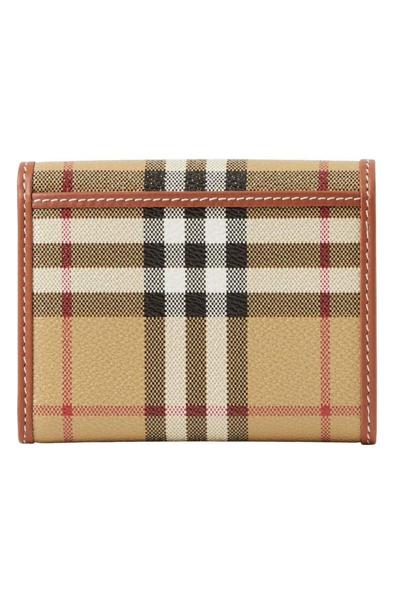 Burberry Lancaster Check Coated Canvas French Wallet, Alternate, color, Vintage Check/ Briar Brown