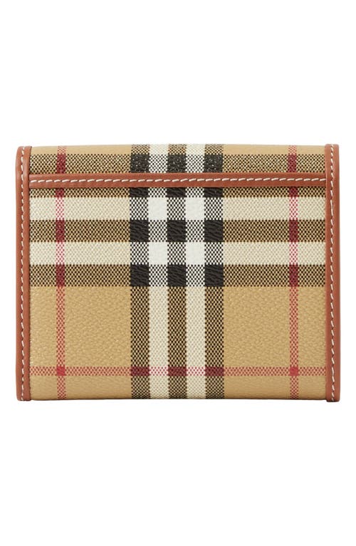 Burberry Lancaster Check Coated Canvas French Wallet In Brown