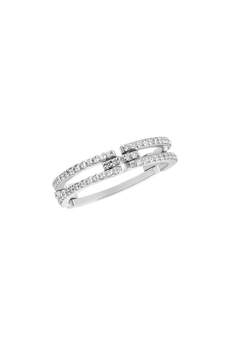 Tag Link Moveable Diamond Ring, Main, color, WHITE GOLD