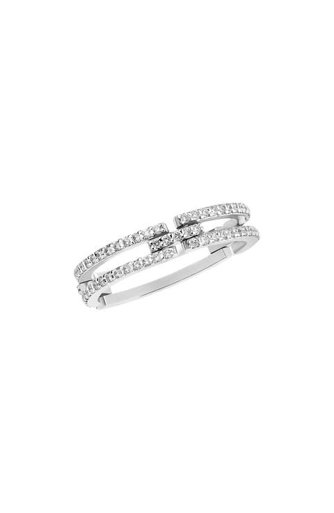 Tag Link Moveable Diamond Ring