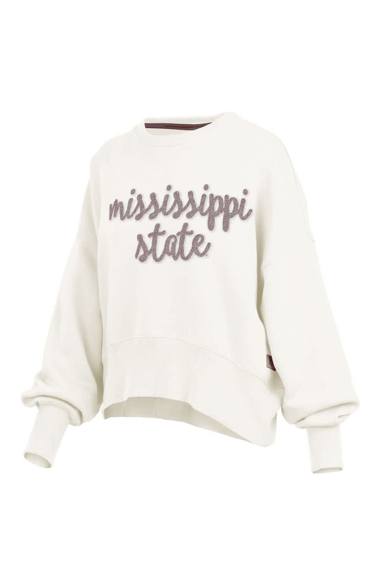 PRESSBOX Women's Pressbox Cream Mississippi State Bulldogs Chelsea Oversized Pullover Sweatshirt, Alternate, color, Cream