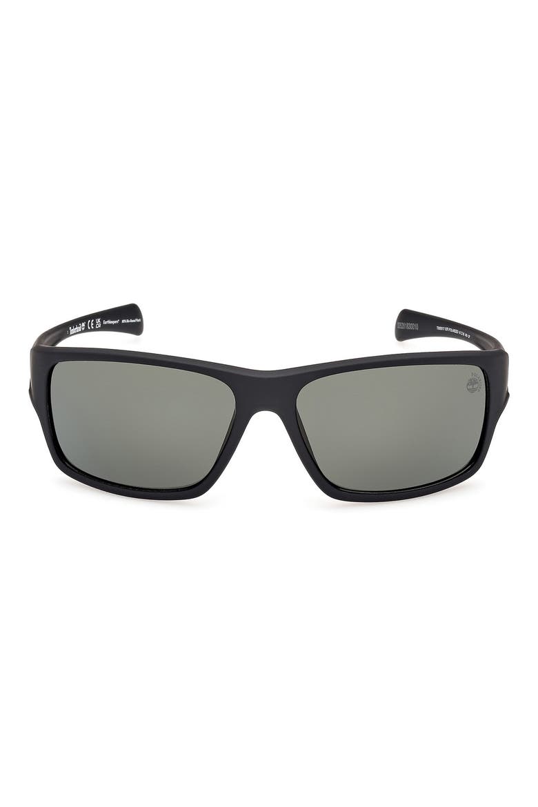 61mm Sunglasses, Main, color, MATTE BLACK / GREEN POLARIZED