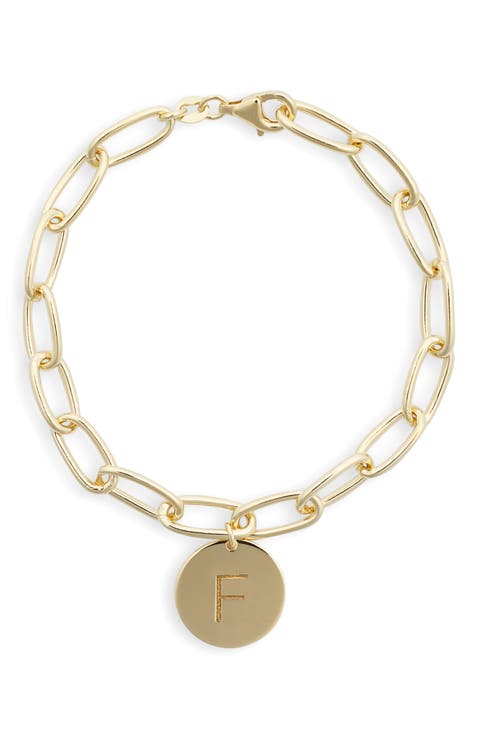 Initial Disc Charm Bracelet