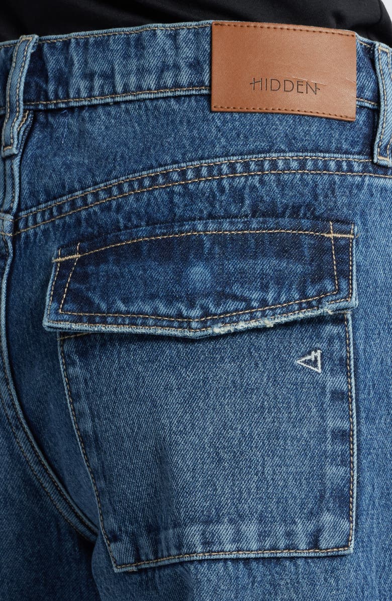 HIDDEN JEANS Tie Waist Baggy Wide Leg Jeans, Alternate, color, Dark Wash