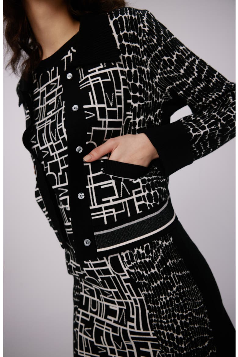 Riva Crop Cardigan, Alternate, color, DVF LOGO/LEOPARD BLK