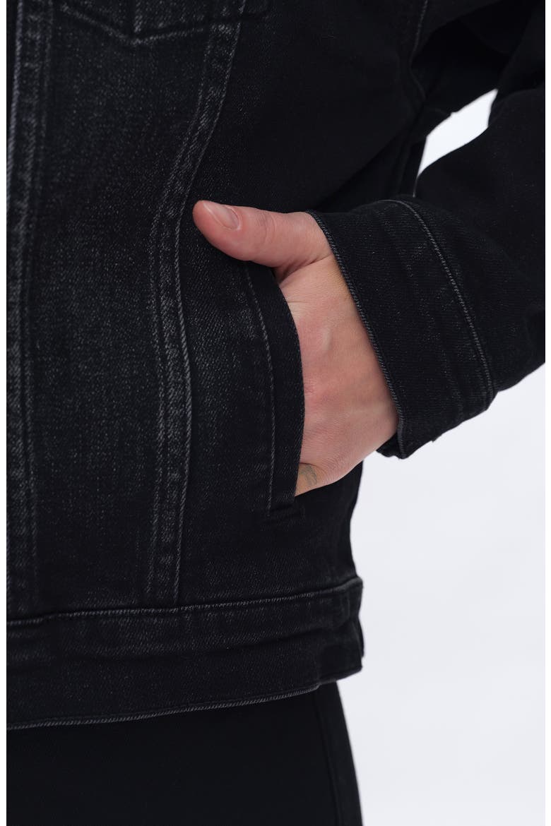 Oversize Denim Jacket, Alternate, color, BLACK