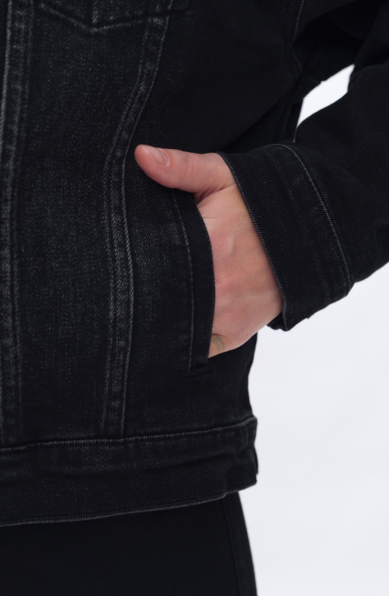 Bayeas Oversize Denim Jacket, Alternate, color, Black