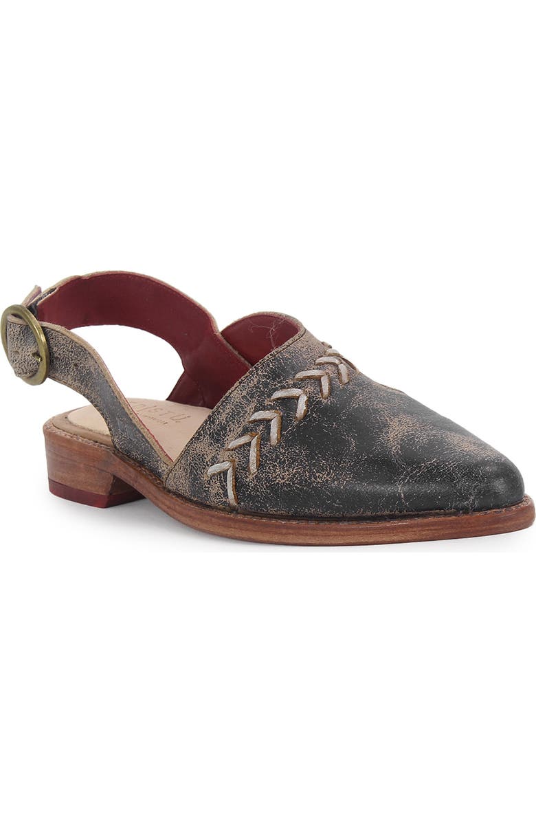 Bed Stu Join Pointed-Toe Flat, Main, color, Black Lux Nectar Lux