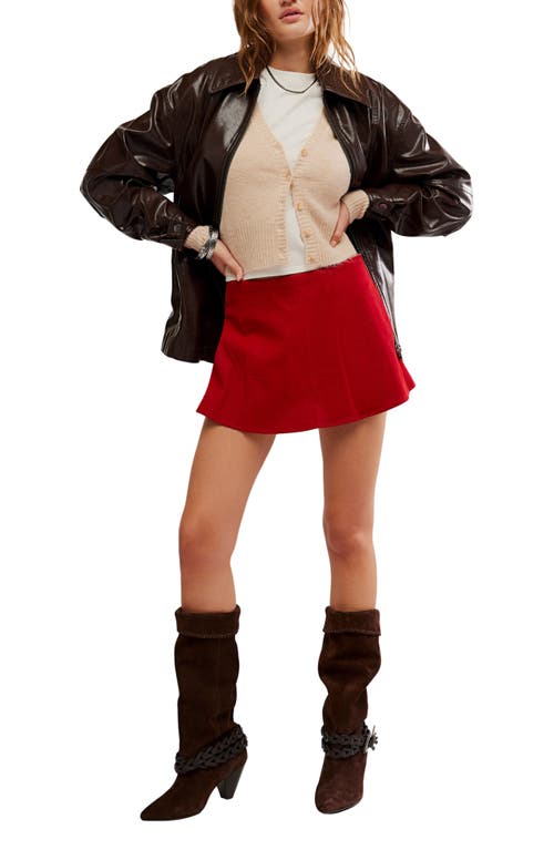 Free People Paradise Found Faux Suede Skort In Red