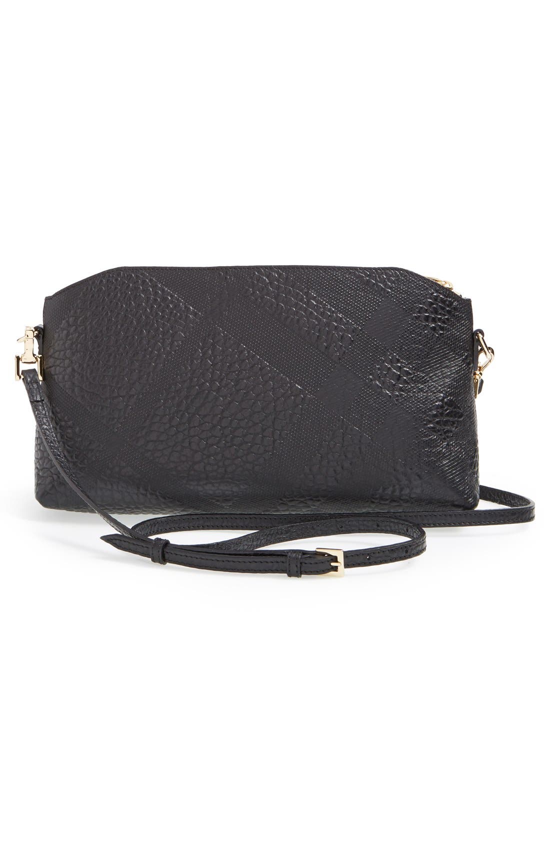 Burberry 'Small Chichester' Check Embossed Leather Crossbody Bag, Alternate, color, 
