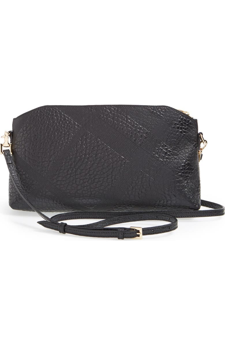 Burberry 'Small Chichester' Check Embossed Leather Crossbody Bag, Alternate, color,