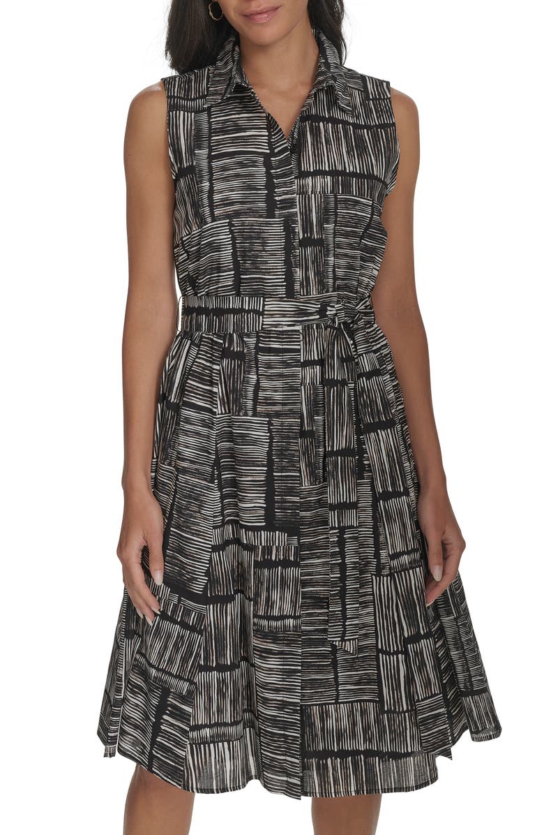 Calvin Klein Sleeveless A-Line Shirtdress, Alternate, color,