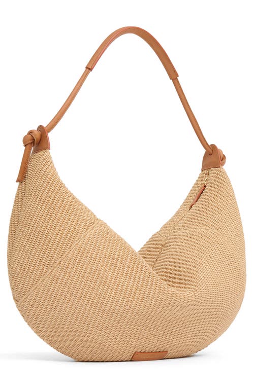 Mansur Gavriel Fortuna Raffia Hobo Bag In Natural