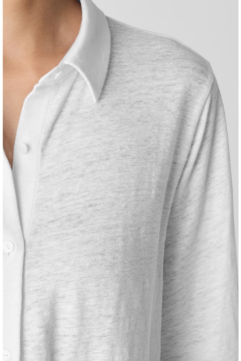 Classic Slim Fit Organic Linen Button-Up Shirt, Alternate, color, WHITE
