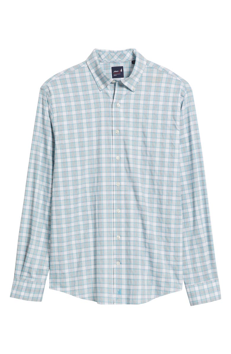 johnnie-O Gatlin Check Performance Button-Up Shirt, Alternate, color, Light Gray