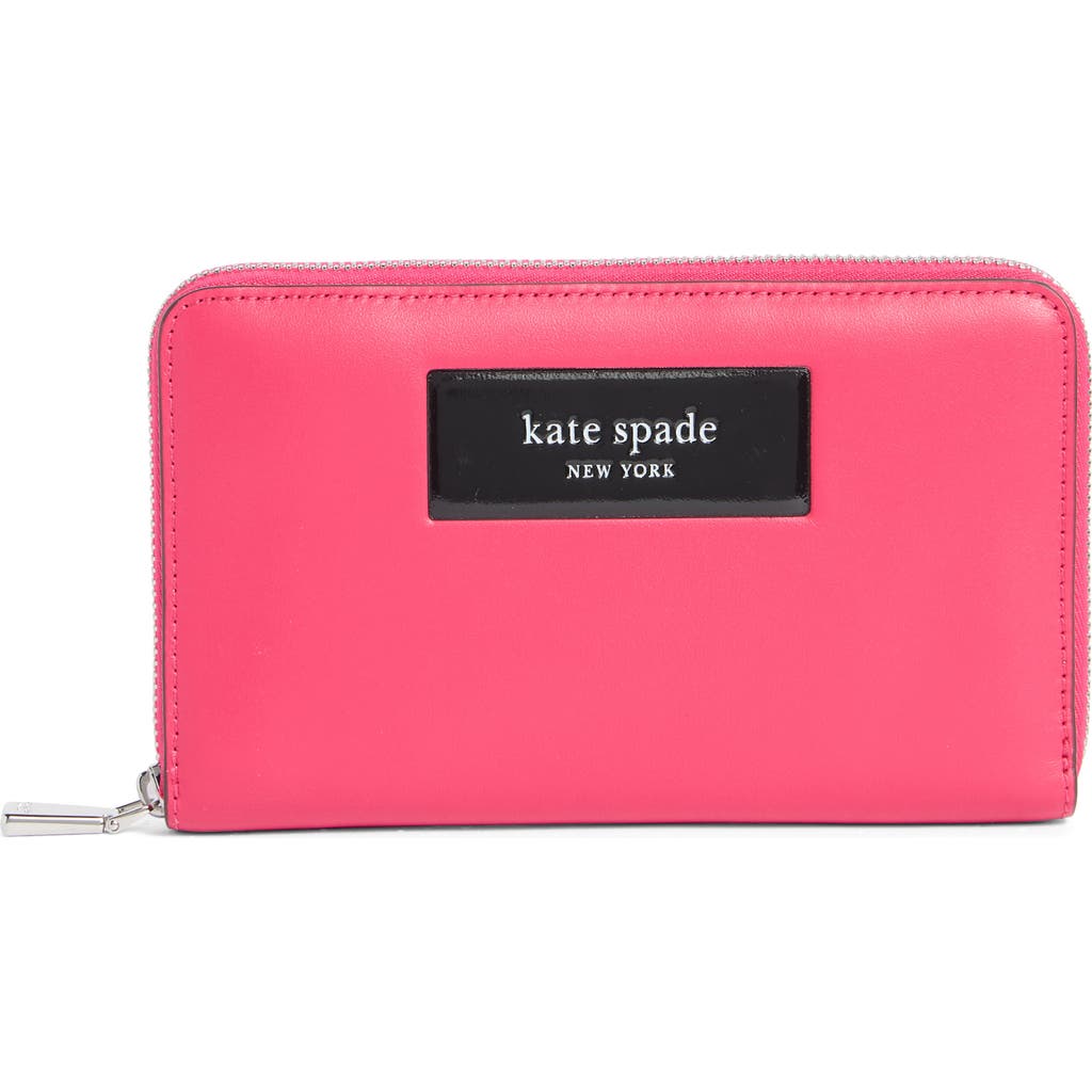Kate Spade New York Smooth Leather Medium Zip Wallet In Brown