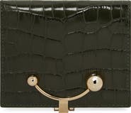 Strathberry Crescent Croc Embossed Patent Leather Bifold Wallet