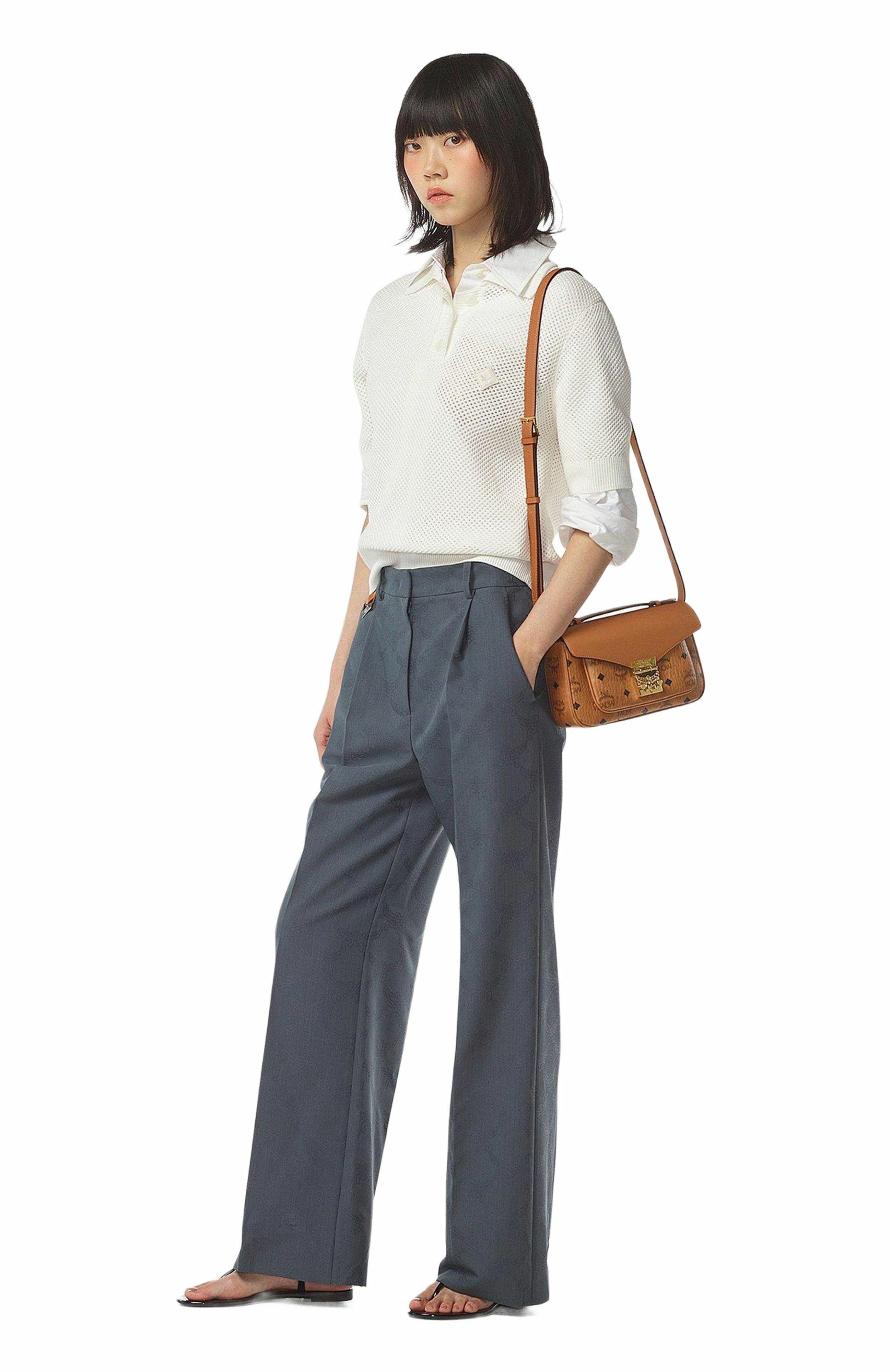 MCM Tracy Crossbody in Visetos, Alternate, color, Cognac