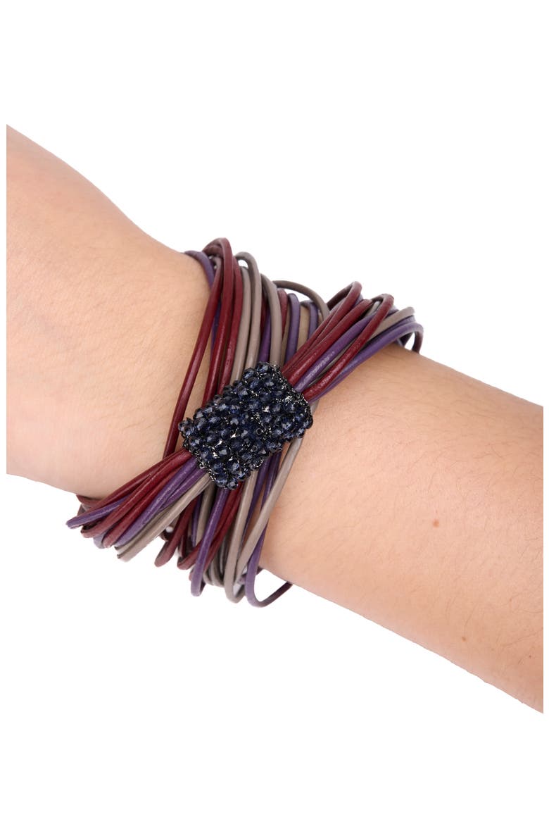 Multi Strand Faux Leather Cord Necklace, Alternate, color, RED MULTI