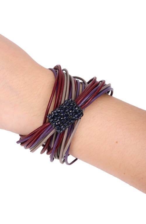 Saachi Multi Strand Faux Leather Cord Necklace In Red Multi