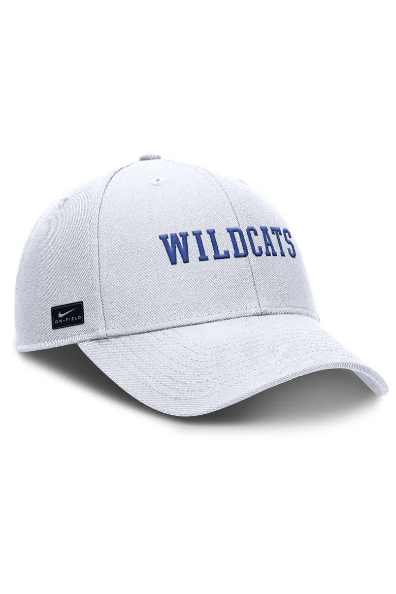 Men's Nike White Kentucky Wildcats 2025 On-Field Rise Performance Adjustable Hat, Alternate, color, White