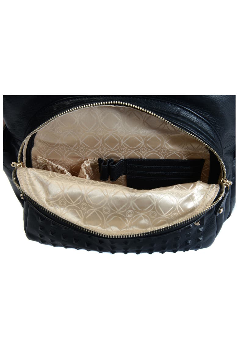 Joy Studded Diaper Backpack, Alternate, color, BLACK WITH GOLD HARDWARE