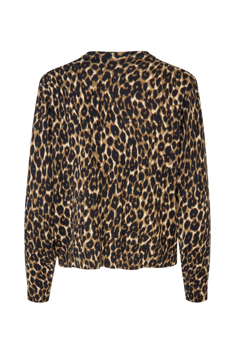 MaLika Leopard Print Cardigan, Alternate, color, Incense