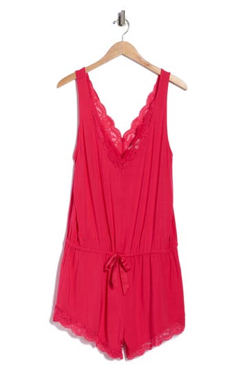Pj Salvage Day Dreams Modal Romper In Ruby Red In Red