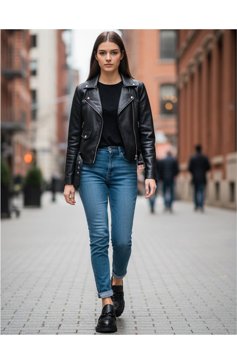 BEAUTIISOLES Raquel Leather Loafer, Alternate, color, Black