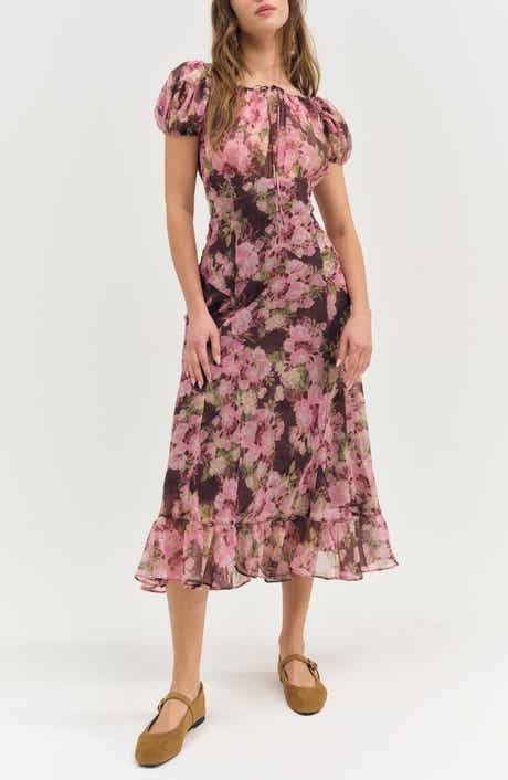 For Love & Lemons Adeline Floral Midi Dress