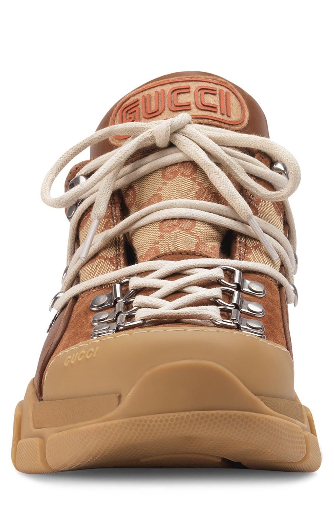 Gucci Leather & Original GG Trekking Boot, Alternate, color, 