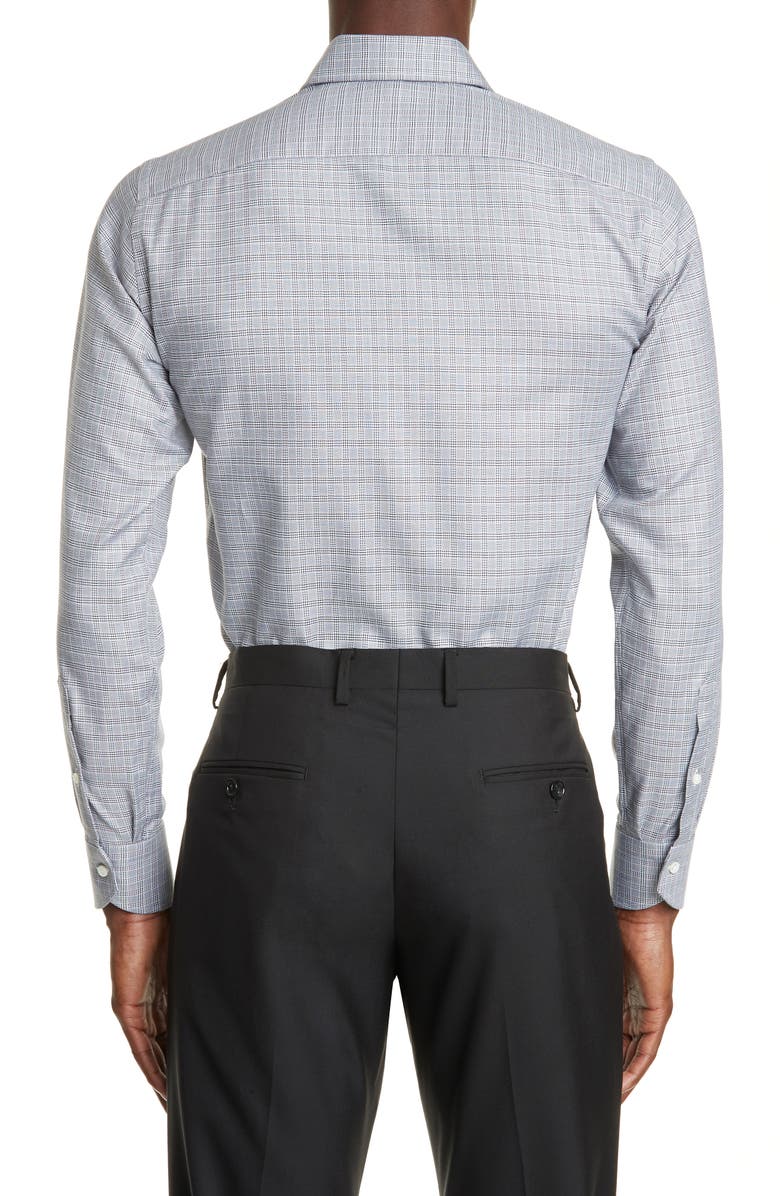 Canali Trim Fit Plaid Dress Shirt, Alternate, color, 