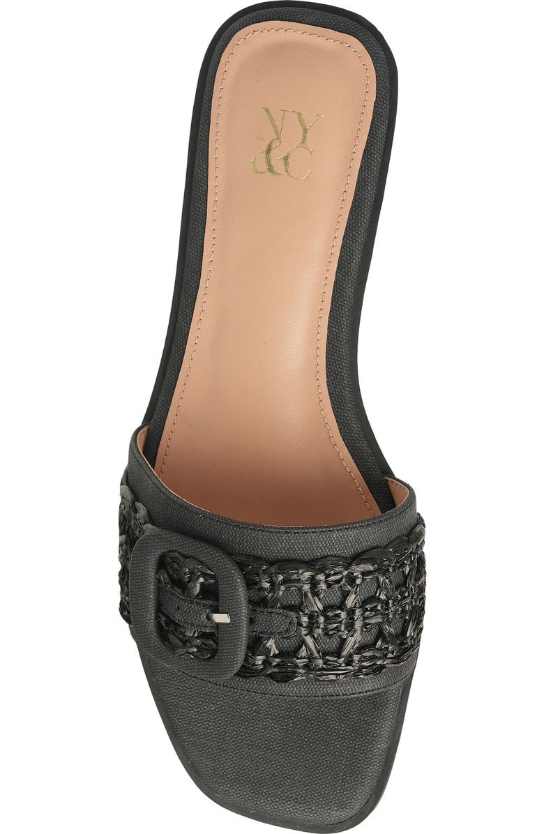 NEW YORK AND COMPANY Amber Woven Buckle Slide Sandal, Alternate, color, Black