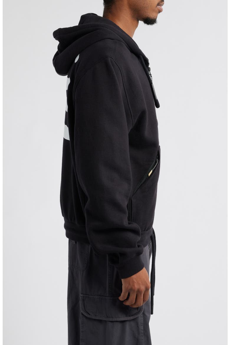 Stack Logo Graphic Zip-Up Hoodie, Alternate, color, BLACK
